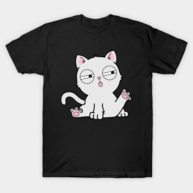 Kitty Bath Time - Judgemental Cat T-Shirt by calidrawsthings